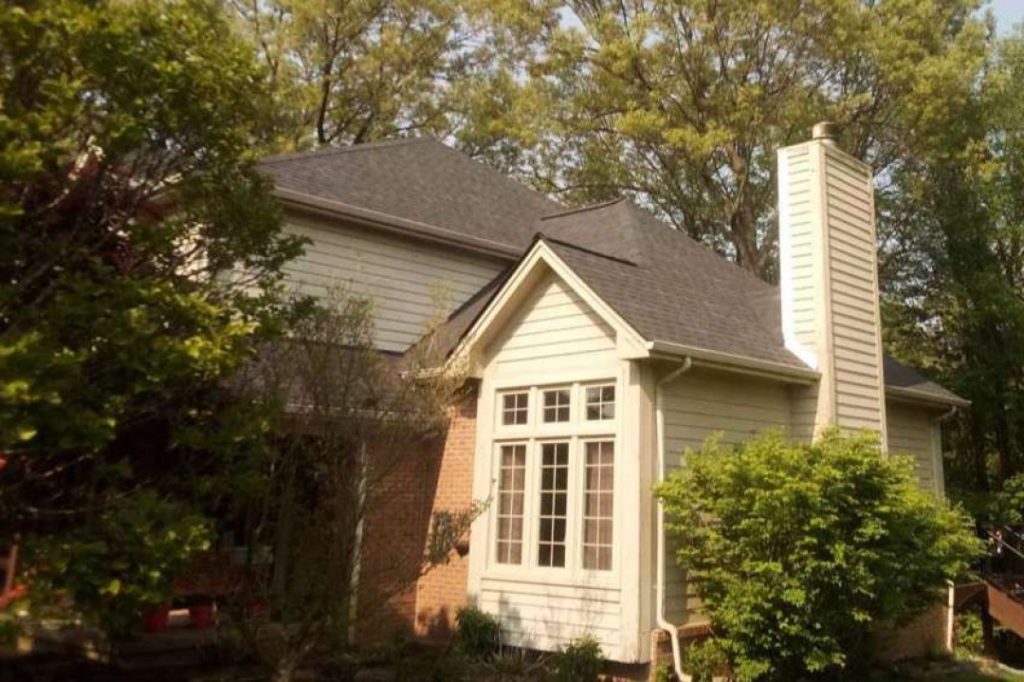 nice new black roof on a home