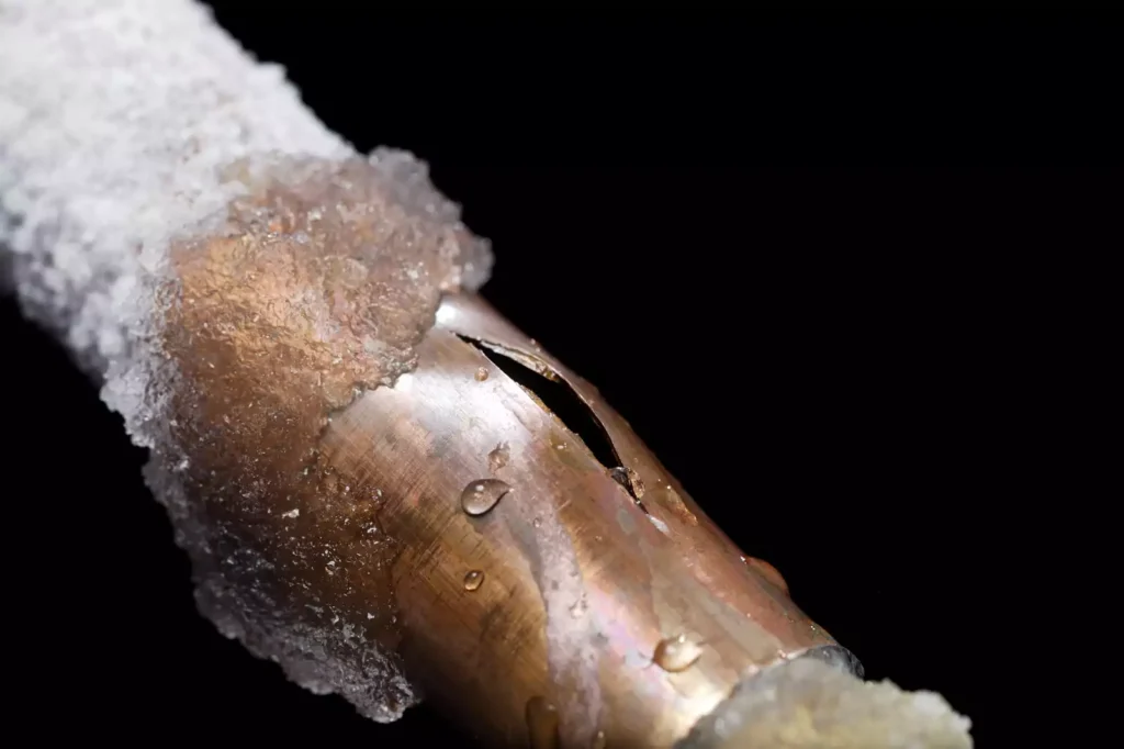 frozen pipe busted